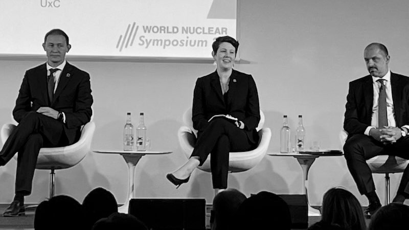 GovNuclear's tweet photo. “Honored to speak at today’s @WorldNuclear Symposium and connect with U.S. industry partners. This is a transformative time for nuclear energy and we need to keep the momentum building. Net-zero can’t happen without the world’s 2nd largest source of clean power!” – Katy Huff https://t.co/3etKwBUKKH