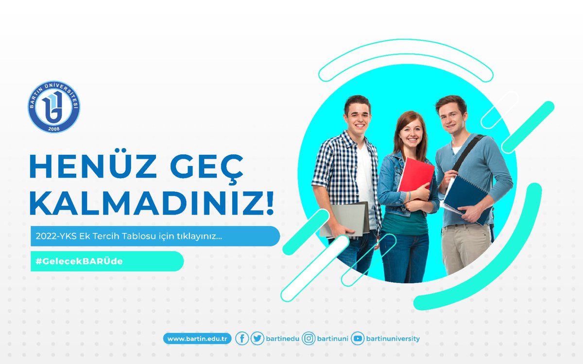 BARÜ'lü olmak için henüz geç kalmadınız 💯

🗂️cdn.bartin.edu.tr/aday/2022_23_e…

🧭aday.bartin.edu.tr