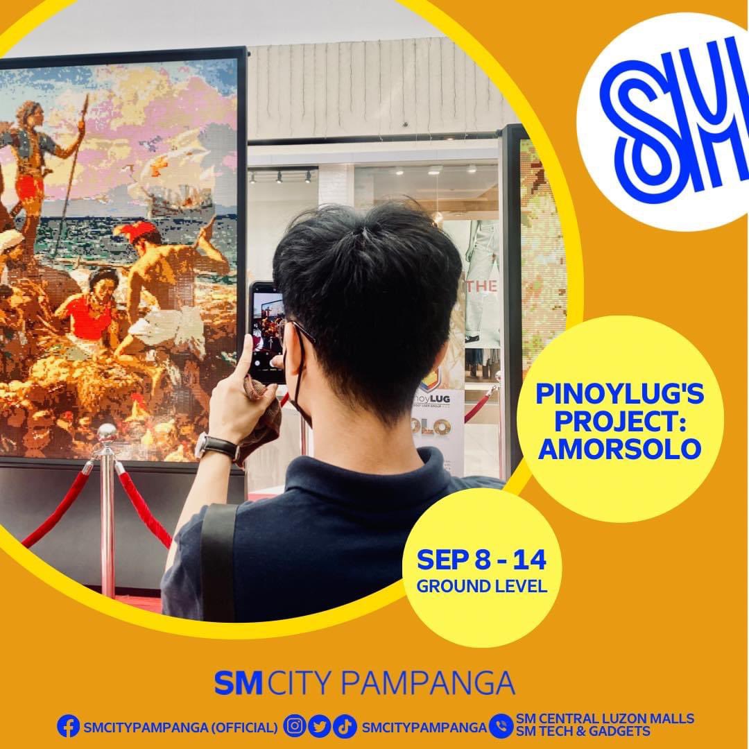 PINOYLUG's tweet photo. Project AMORSOLO at SM City Pampanga! See the unique &amp; original concept  of 3 great works of Fernando Amorsolo into remarkable LEGO® mosaic art. Exhibit runs from 8-14 September 2022 at Global Fashion Wing.

#ProjectAMORsoloAtSMSupermalls
#MasterBuildersOfGoodVibes https://t.co/4TQzIQ6yqX