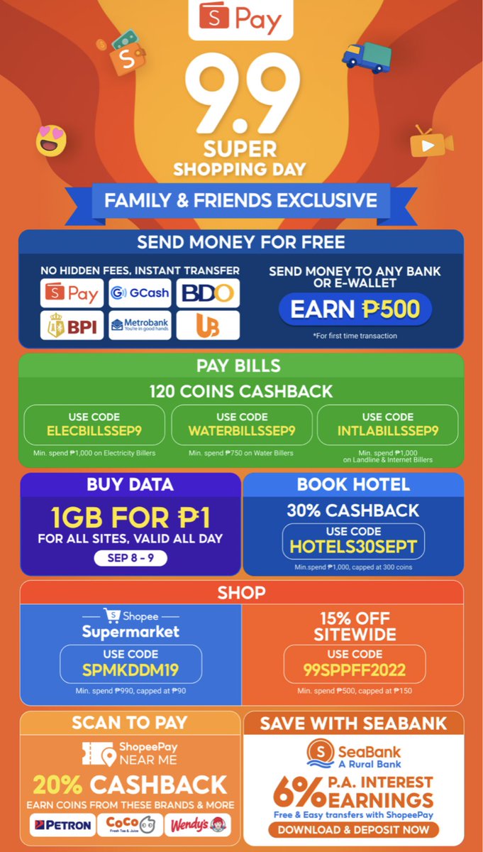 2seok4lyf's tweet image. Happy 9.9!!! #LifeAtShopee 😁

Sharing discount vouchers since y’all here are my friends 🧡