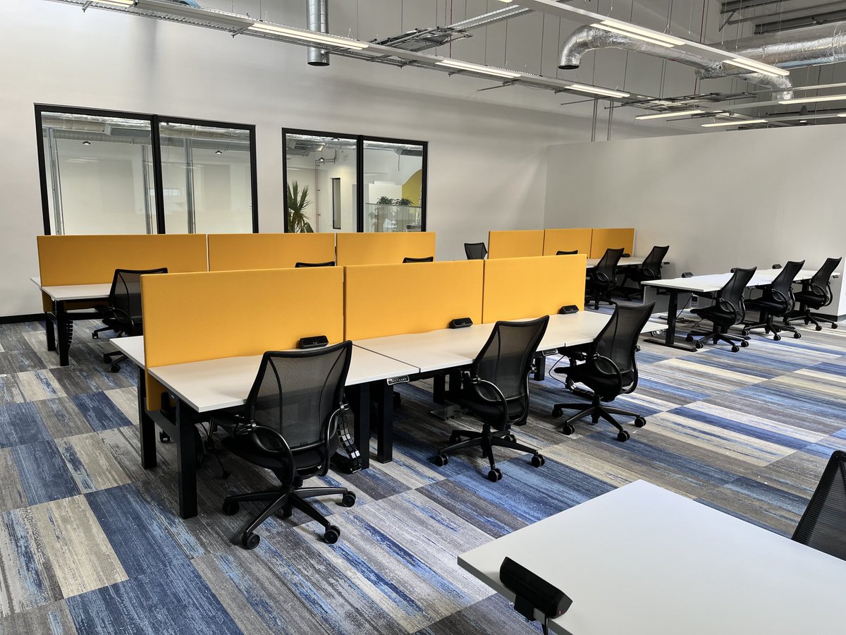 Sit/Stand desks now probably 50% of all project installations for us. The workplace is changing - are you? Lovely pop of colour on this recent project.