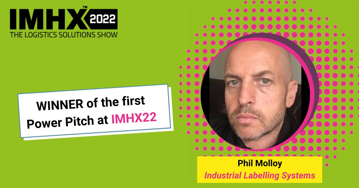 And the winner of our first Power Pitch ever at #IMHX22 is Phil Molloy, Development Manager at Industrial Labelling Systems with his pitch 'The ILS FlexWipe: the future of print &amp; apply labelling today'. Well done Phil, you will be the next guest on our <a href="/shdlogistics/">The Logistics Channel</a> podcast! 😎