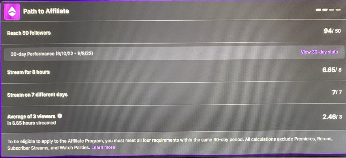 wildflame71's tweet photo. #wildflame71 #pathtoaffiliate #twitchaffiliate #almostreachedaffiliate #smallstreamersconnect #smallstreamers #twitch https://t.co/tvFgFnaksD