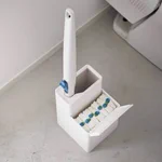本体とブラシのストック両方入る!流せるトイレブラシをスリムに収納。