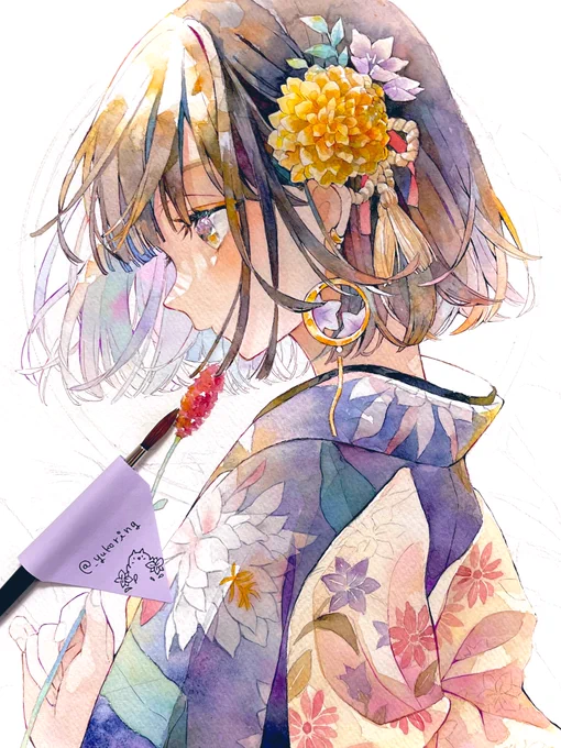 背景も描きます*wip#Watercolour #art 