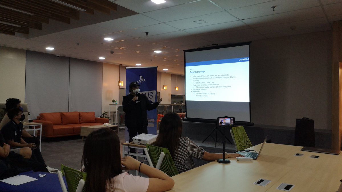 akosipc's tweet photo. Dean Canlas is now talking about Danger, a tool for automating tech standards for your team!

#ruby #rubymeetup #phrug https://t.co/aM27qr10ca