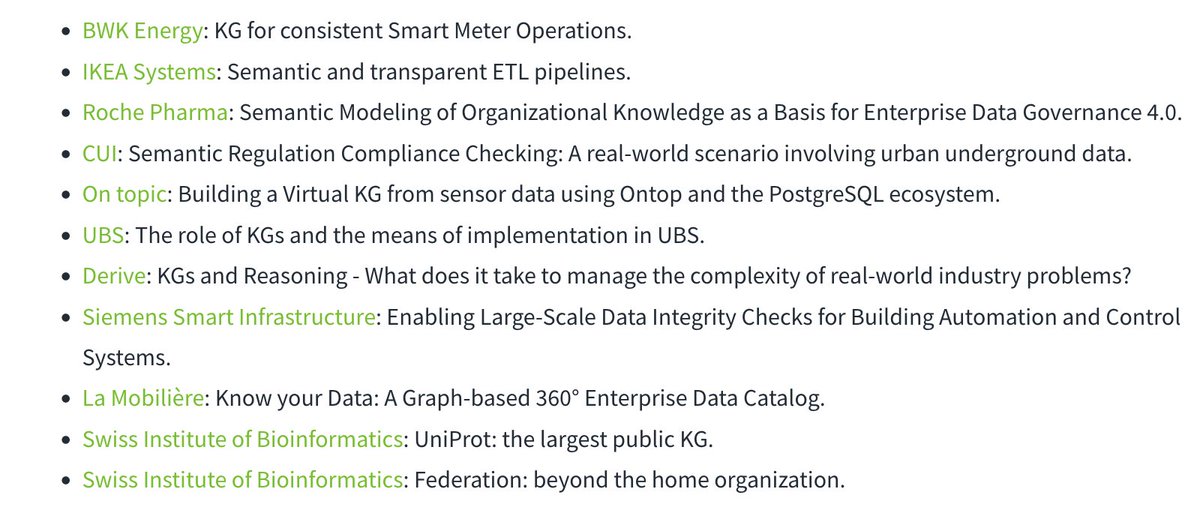 Join us on September 29th in Zurich to learn how companies use Knowledge Graphs in their organization.
No vendor pitches, just real world showcases by practitioners!
Registration: eventfrog.ch/de/p/wissensch…