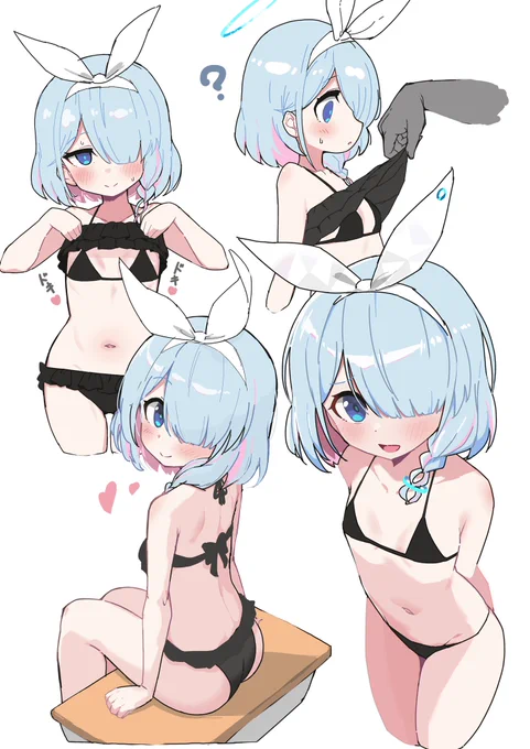 黒ビキニ描きました 