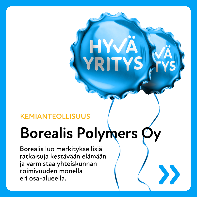 Elinkeinoelama's tweet photo. Borealis-konserni kuuluu johtaviin edistyneiden ja kestävien polyolefiiniratkaisujen toimittajiin ja on edelläkävijä polyolefiinien kierrätyksessä Euroopassa.

@Kemianteollisuu jäsenyritys @BorealisFinland on mukana #HyväYritys -kampanjassa. Tutustu, miten Borealis tekee hyvää 👇