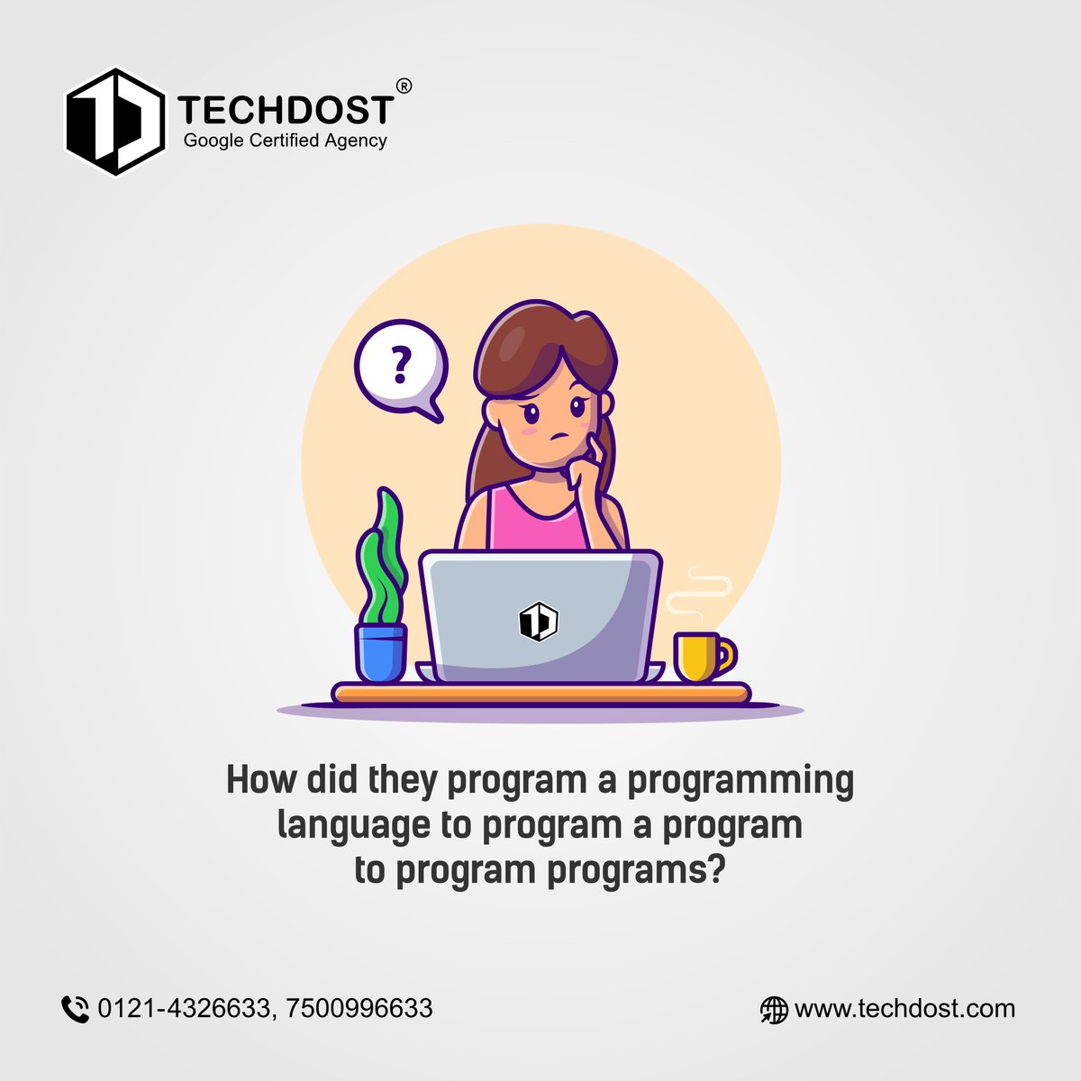 TechDost's tweet photo. Developers know the pain behind programming a program.π
For more, follow @techdostππΌ
.
.
#techdost #webappdevelopmentcompany #mobileappdevelopmentcompany #webdevelopment #java #dotnet #flutter #reactnative #php #html #kotlin #angular #program #programminglanguage #webdeveloper https://t.co/Ncahz4HKmu