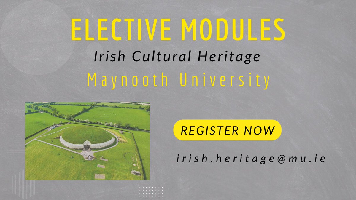 Irish Cultural Heritage (@heritagemu) on Twitter photo We offer an Irish Cultural Heritage elective stream. Two modules available over two one or two semesters.
Introducing Irish Cultural Heritage
The Cultural Heritage of âRoyal Sitesâ
Register now!
<a href="/MaynoothUni/">Maynooth University</a> We offer an Irish Cultural Heritage elective stream. Two modules available over two one or two semesters.
Introducing Irish Cultural Heritage
The Cultural Heritage of âRoyal Sitesâ
Register now!
<a href="/MaynoothUni/">Maynooth University</a>