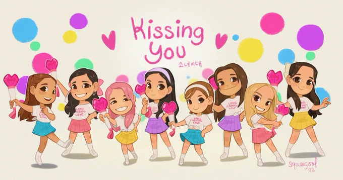 my SNSD KISSING YOU fanart evolution 