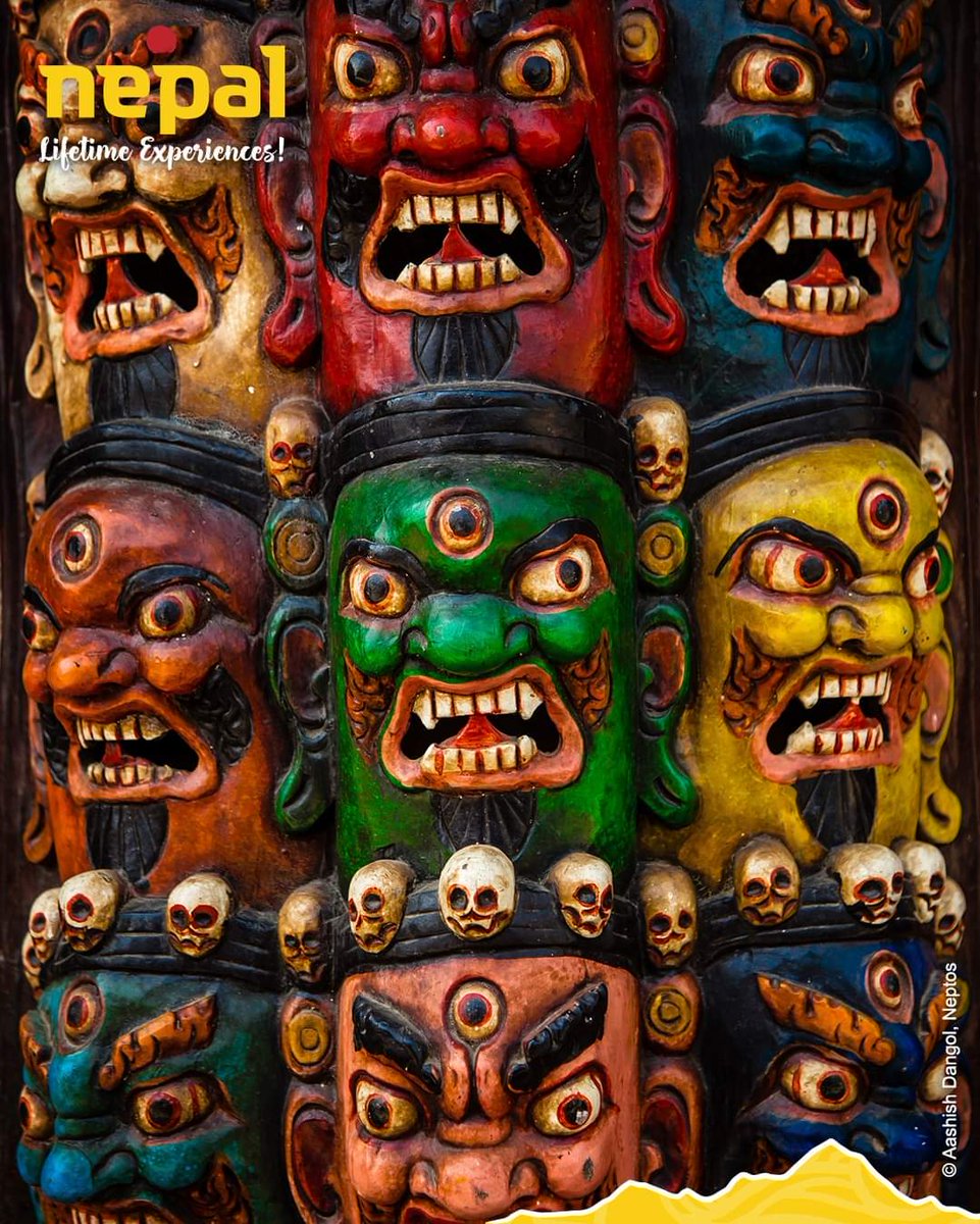 nepaltourismb's tweet photo. Masked dances #LakheyNaach are integral part of #Nepalifestivals. #IndraJatra is a fine example of grand street festival of #maskeddance with enactments of Gods &amp; demons. Most famous dancer of Indra Jatra is #MajipaLakhey 
#NepalNOW #LifetimeExperiences #ThrillingThursday https://t.co/TzRujDLAkP
