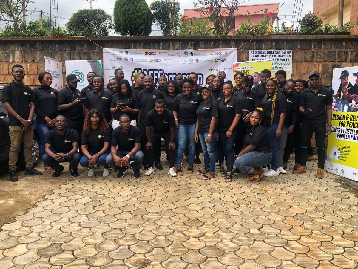 Meet cohort 7 of the #AFF in #Cameroon. We are out to #factcheck information to curb #mis/disinformation and #HateSpeech online and offline. We urge you all to #ThinkB4UClick 

@civic_watch 
@defyhatenow 
#AFF
#HateFreeCameroon
#datajournalism 
#Factchecking
#UnCamerounSansHaine
