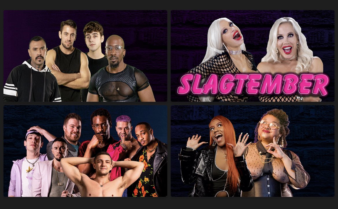Slag Wars Season 1 is now on <a href="/OUTtv/">OUTtv</a>!! 😈 

We’re celebrating with SLAGTEMBER, a (w)hole month featuring your favorite naughty shows. 

Go check it out and relive the memories!