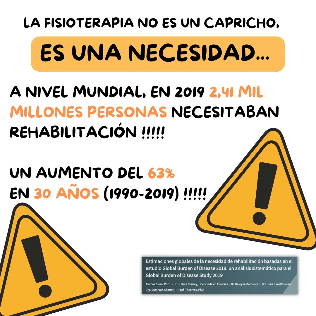 albaafisio's tweet photo. La fisioterapia no es un capricho, es una necesidad.
Sobran razones para justificar la presencia de la fisioterapia y faltan fisioterapeutas para cubrir las necesidades de la población.

Celebremos los logros sin olvidar lo que falta aún. https://t.co/tY0GgK6JGH