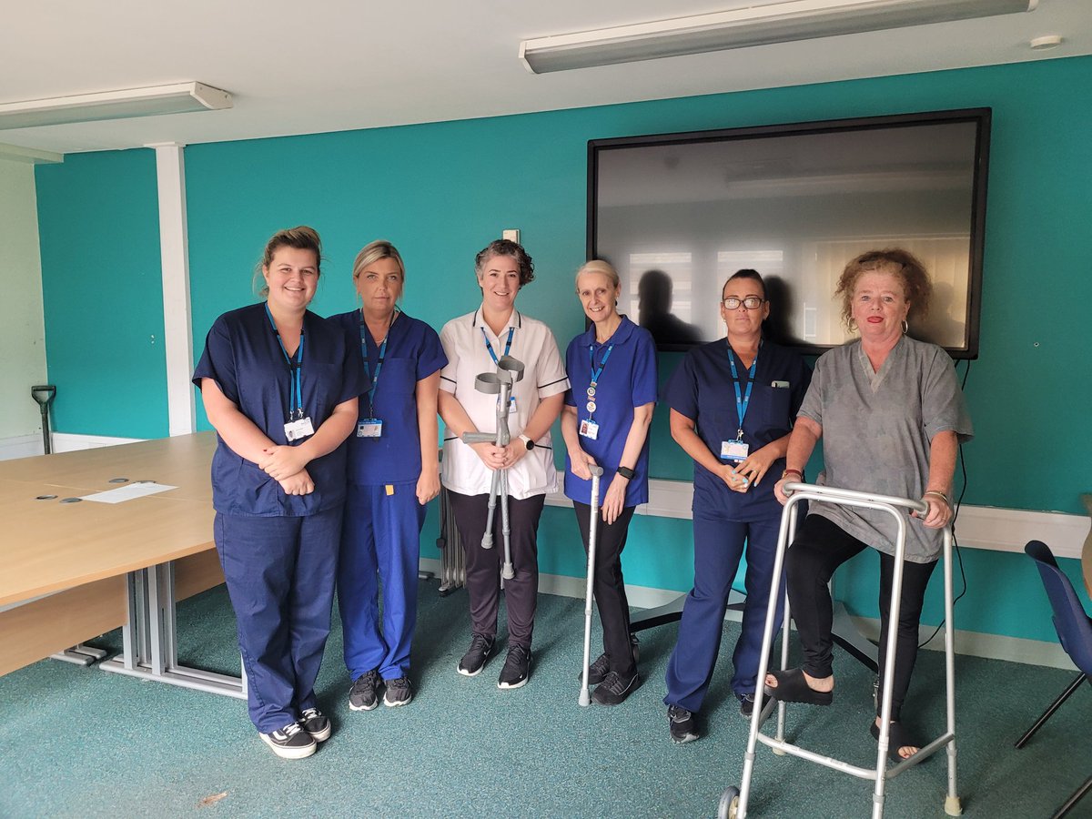 Mobility aid training today to improve patient outcomes #holisticapproch #OccupationalTherapy #PowerofOT #physiclahealth @Mersey_Care @LauratomkinsB