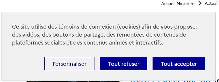 FrogRainbow's tweet photo. le @ministereCC, ce ministère qui insiste pour qu'on accepte ses cookies, avec un popup *à chaque page* 🤦‍♀️ https://t.co/ye8Ocf5hwf