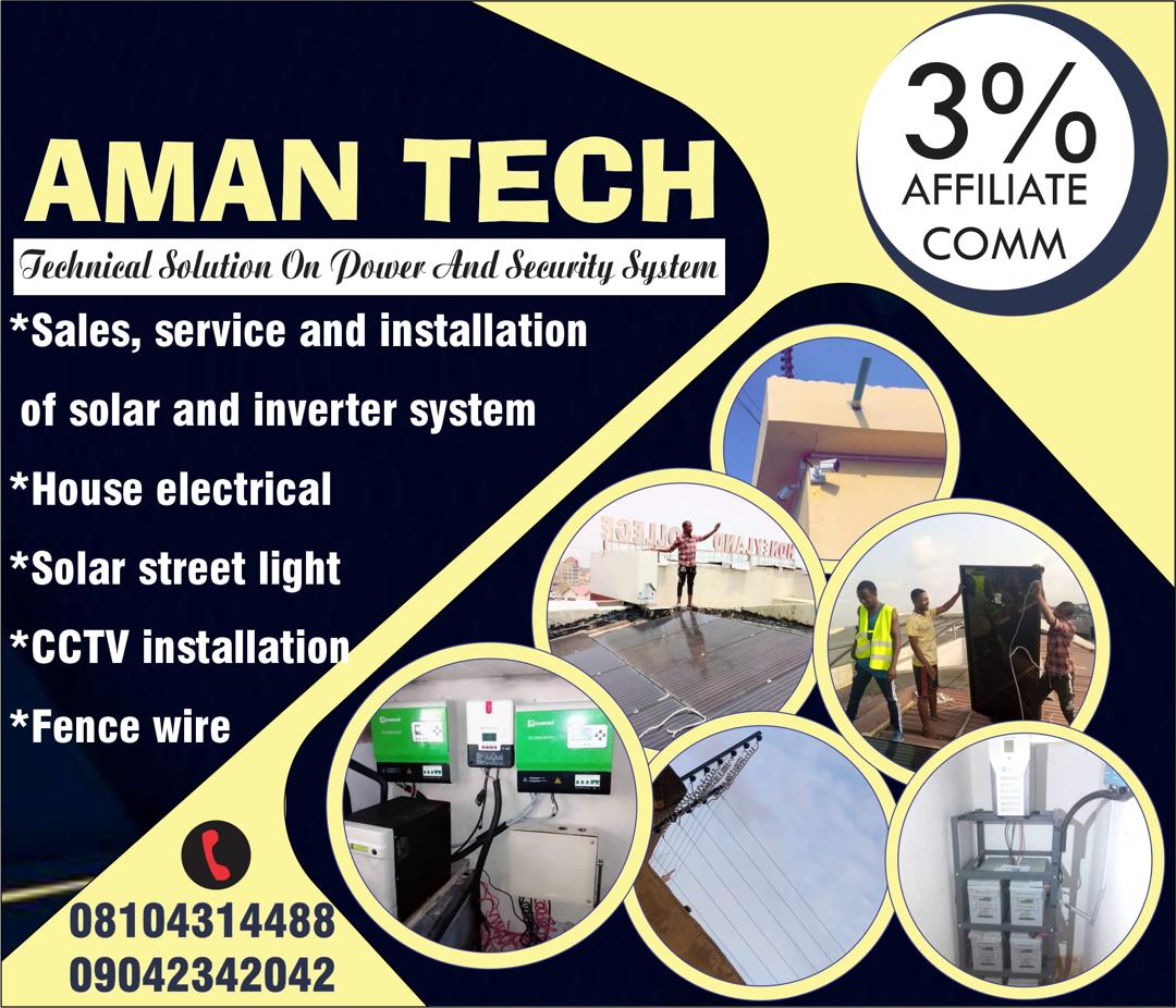 I sell, install and service solar system, CCTV cameras and electric fence wire