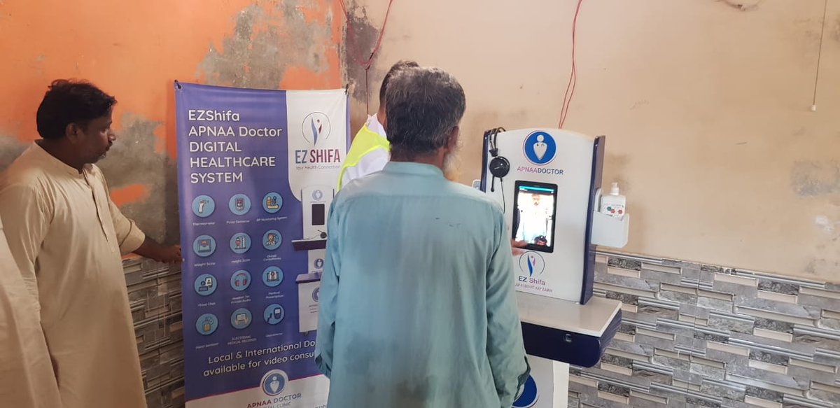 ezshifa's tweet photo. 𝐄𝐙𝐒𝐡𝐢𝐟𝐚 𝐅𝐥𝐨𝐨𝐝 𝐃𝐫𝐢𝐯𝐞 𝟐𝟎𝟐𝟐: Working with Philanthropic Organizations to Support and Recover from the Current Disaster. We reach the flood Affectees to provide the best Healthcare through EZShifa APNAA Doctor Kiosk. 
#FloodinPakistan #flood2022 #Shikarpur https://t.co/gaoJhXhimG