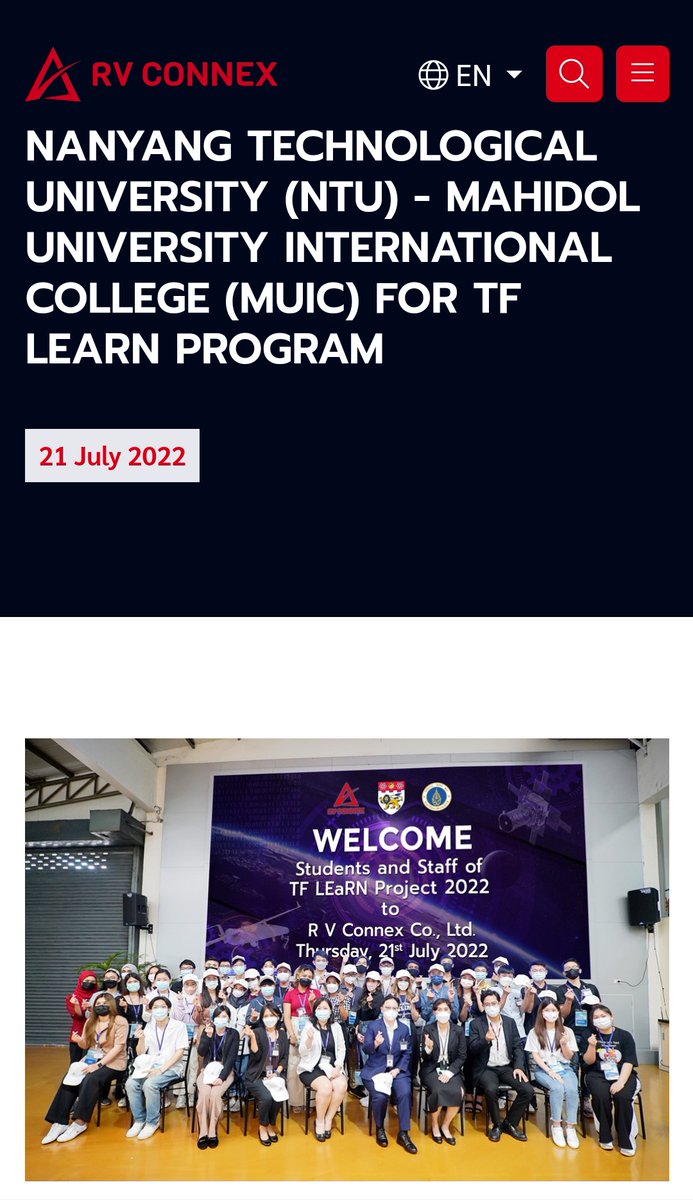 Dr Onnida (@dronnida) on Twitter photo 🤝 Delighted to be leading this tour of the undergraduate students from Singapore, Brunei, Cambodia, Indonesia, Malaysia, Philippines, Vietnam, and Thailand (8 countries) in the TF (Temasek) LEaRN Project 2022 <a href="/MahidolU/">Mahidol University</a> #muic #aacsb #rvconnex #innovation
rvconnex.com/en/newsroom/ne… 🤝 Delighted to be leading this tour of the undergraduate students from Singapore, Brunei, Cambodia, Indonesia, Malaysia, Philippines, Vietnam, and Thailand (8 countries) in the TF (Temasek) LEaRN Project 2022 <a href="/MahidolU/">Mahidol University</a> #muic #aacsb #rvconnex #innovation
rvconnex.com/en/newsroom/ne…
