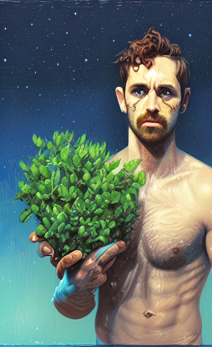 rushpoint_ai's tweet photo. I found this bush. 
#fantasy #male #surrealism #aigeneratedart #aiart #aiia #aiartwork #aiartist #aiartcommunity #art #DreamDiffusion #wombo #wombodream #gay #gayart #queer #lgbtq #rushpoint https://t.co/UlhRLU8s13