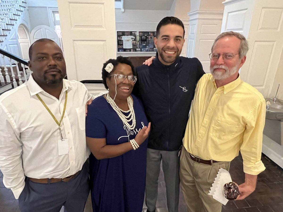 PennCharter's tweet photo. SPOTTED! Connor Gorman OPC โ08 on #pcfirstday here for a visit to see his old #talentedteachers. He just got married and was recalling how Jonsey brought the energy every day to 8th grade. https://t.co/KLXOimvSjw