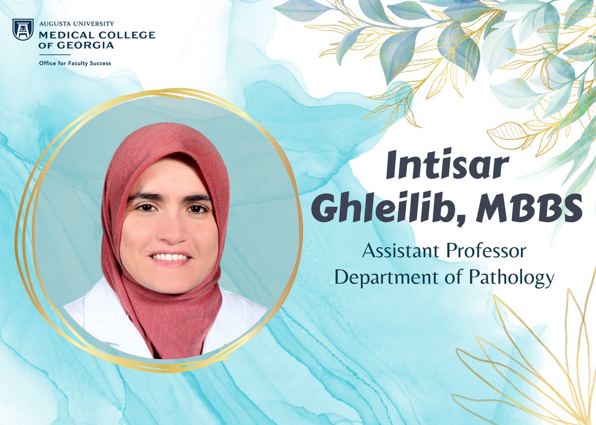 MCG Office of Faculty Affairs and Success (@aug_ofs) on Twitter photo Happy Women in Medicine Month 2022! Celebrate with us by sharing women at AU/MCG who inspire. Today we honor Dr. Intisar Ghleilib, a former MCG resident and fellow and now a terrific member of our pathology department. <a href="/MCG_AUG/">MCG</a> #WIMMonth @mcg_gwims <a href="/MCG_Surgery/">MCG Surgery</a> <a href="/MCGanesthesia/">MCG Anesthesia</a> Happy Women in Medicine Month 2022! Celebrate with us by sharing women at AU/MCG who inspire. Today we honor Dr. Intisar Ghleilib, a former MCG resident and fellow and now a terrific member of our pathology department. <a href="/MCG_AUG/">MCG</a> #WIMMonth @mcg_gwims <a href="/MCG_Surgery/">MCG Surgery</a> <a href="/MCGanesthesia/">MCG Anesthesia</a>