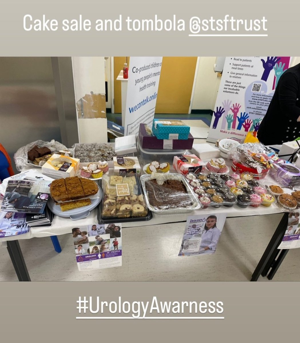 September is #UrologyAwareness month. Drop by SRH main concourse from 9am till 3pm for some tasty treats and say 'Hi' to the wonderful Urology staff @STSFTrust @STSFTUrology