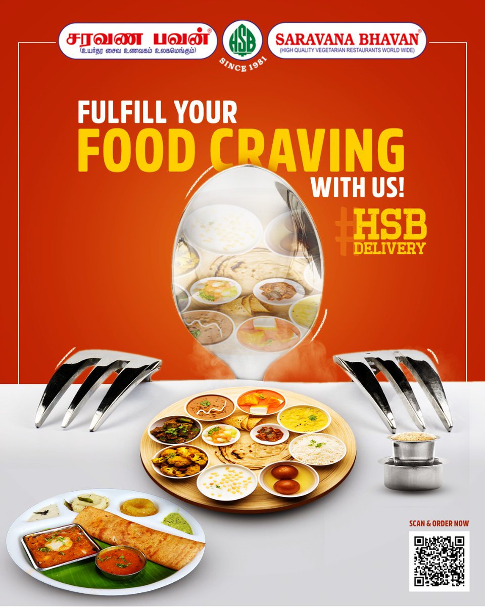 hsbindia's tweet photo. What's a weekend without lazily sitting at home and ordering your favourite food?
Click and Get your delicious #HSBFood right away!
To order Click ๐https://t.co/UPA3aCq3Bw or Send "Hiโ" to 74010 05577
#HotelSaravanaBhavan https://t.co/mW4QUqh48a
