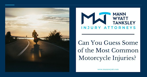 MWTInjury's tweet photo. Since motorcycle riders lack the protection of a vehicle’s body and other safety features in the event of a crash, a collision can lead to serious, life-altering injuries for riders.

Can you guess some of the most common motorcycle injuries? https://t.co/7Q2WmNMCGI