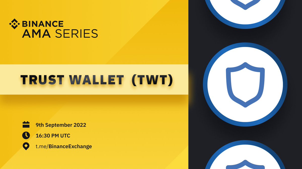 binance's tweet photo. Join us for an AMA in the official #Binance English Telegram channel with @TrustWallet CEO, @EowynChen!
 
🗓 September 9, 2022.
⏰ 04:30 pm UTC
 
There will also be $3,000 in #BNB up for grabs!
 
Get involved ➡️ https://t.co/6A44tBLSZI https://t.co/lOiY5Ri08x