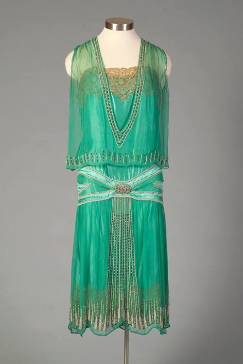 Make your society rivals green with envy in this #Frockingfabulous number from the 1920’s. Via Kent State University Museum. #fashionhistory