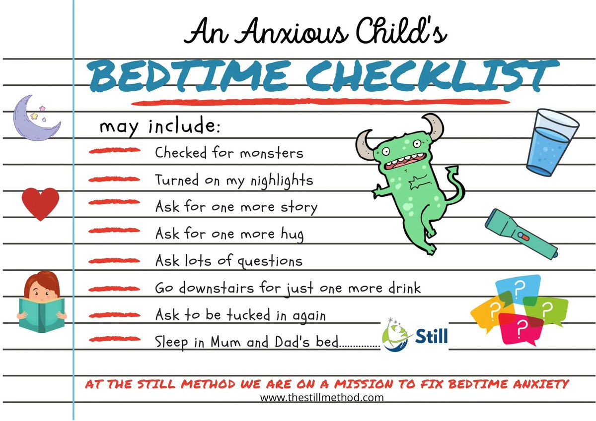thestillmethod's tweet photo. An anxious childโs bedtime checklist ๐ฅ
#thestillmethod #anxiety https://t.co/unNdon912c