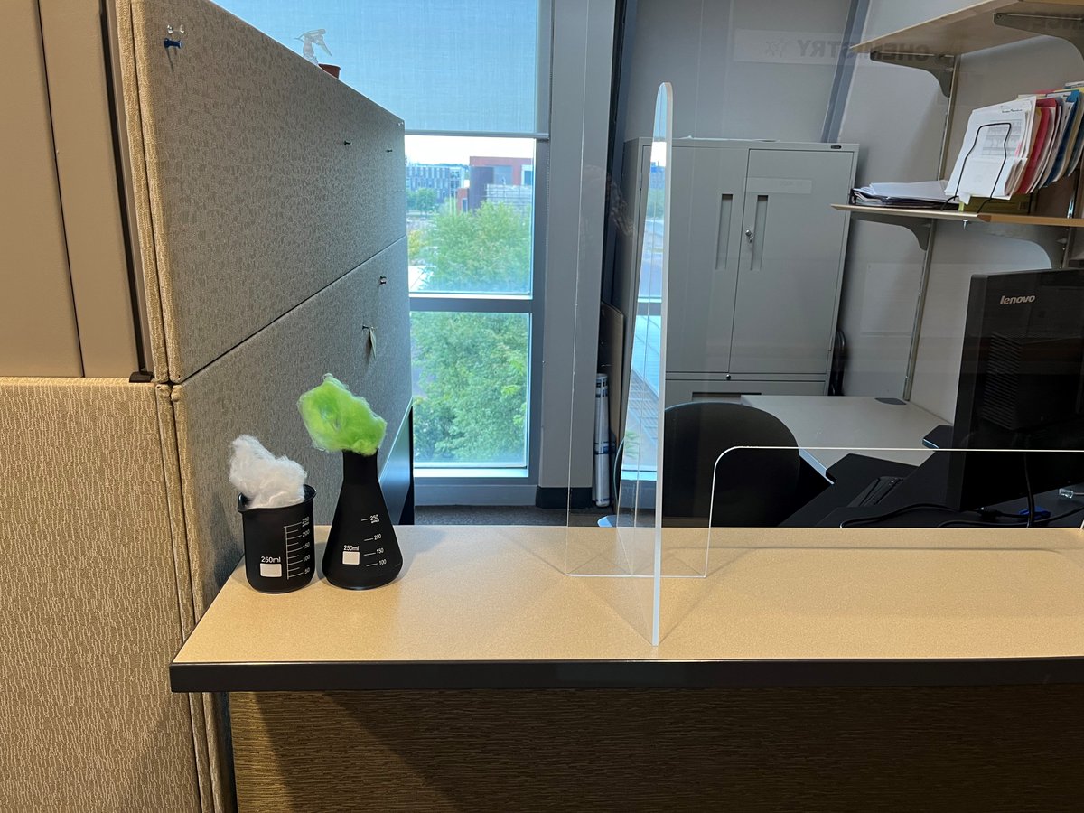 I’m in a little early this morning, before the rest of the Faculty of Science office staff.  These showed up at the reception desk.  I love creative people. :)