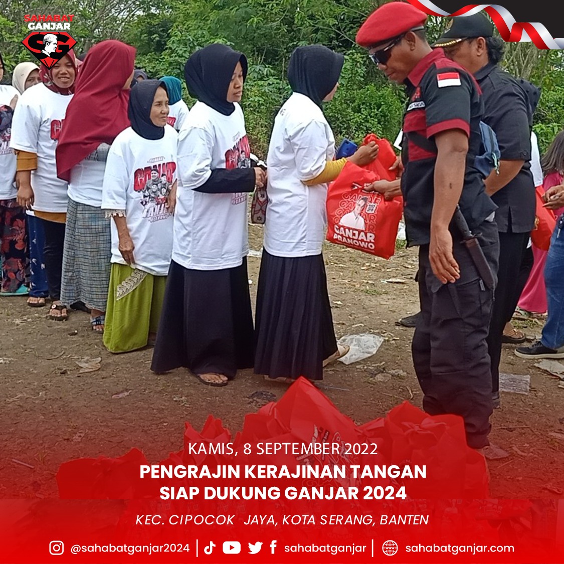 sahabatganjar's tweet photo. Kegiatan deklarasi yang berlangsung tertib dan ramai kali ini berlokasi di Kecamatan Cipocok Jaya, Kota Serang, Banten.

#GanjarPranowo #SahabatGanjar #Ganjar #SAGA #ganjarpilihanrakyat #Banten https://t.co/RDQSXCVLyw