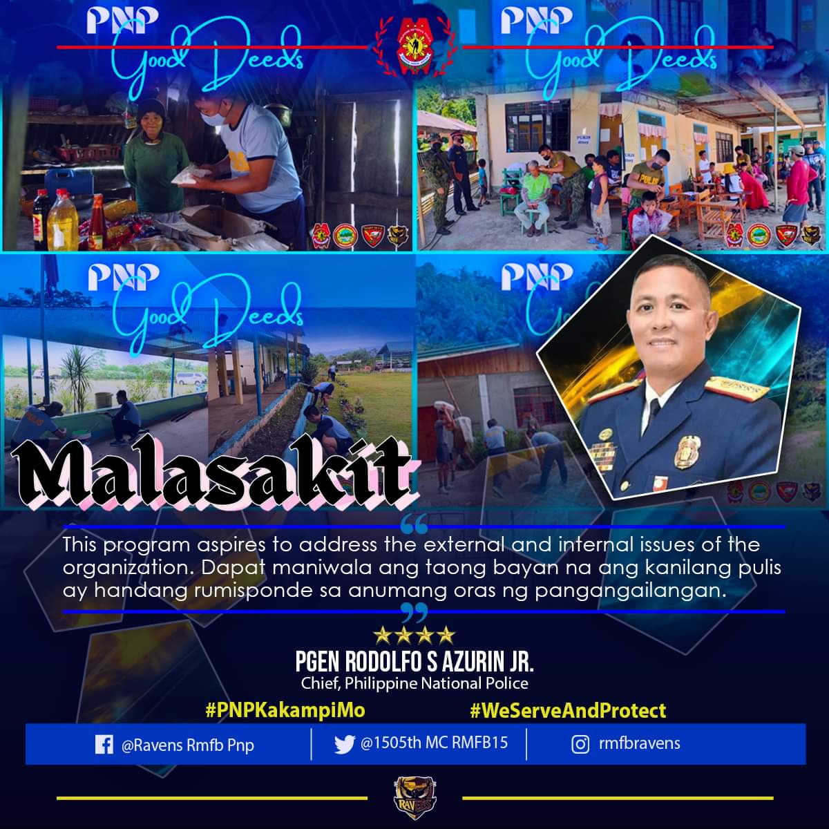 rpsc_procor's tweet photo. Ang Philippine National Police sa pamumuno ni PGEN RODOLFO S AZURIN JR., gamit ang Peace and Order Framework MKK=K, ang pundasyon para sa mas maayos na ugnayan ng pulis at komunidad.

#lifeisbeautiful
#KaligtasanNyoSagotKo
#TulongTulongTayo
#MKKequalsK
#PNPKakampiMo
#RMFB15Cares https://t.co/zJ2GxZyKqY
