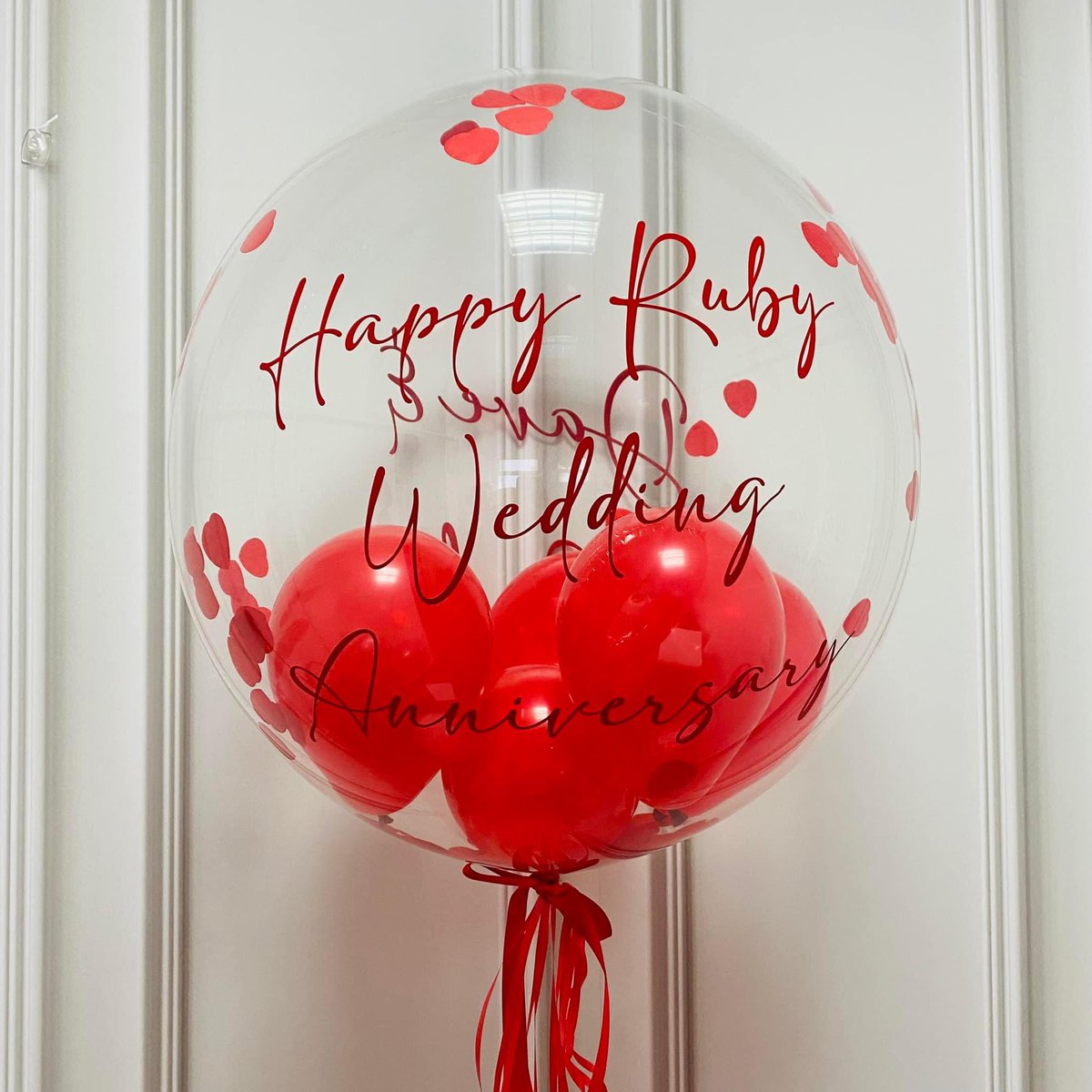 Happy Ruby Wedding Anniversary ❤️🎈 #anniversary #ruby #wedding #balloons #ballooning #balloonshop #balloondecor #worcester #worcestershire #bubble #bubbleballoon #qualatex #WorcestershireHour