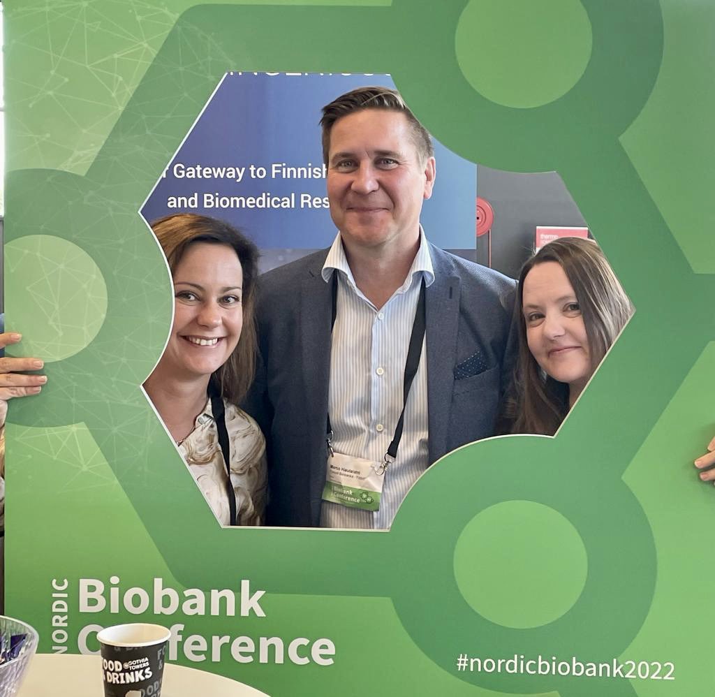 Finbb team in #nordicbiobank2022 representing Finnish Biobanks and <a href="/Fingenious_FI/">Fingenious</a> services.