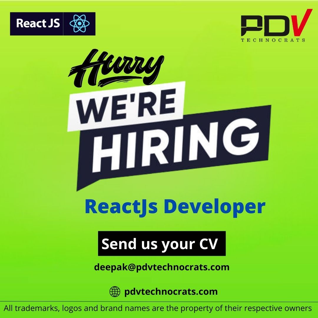 We are hiring for Reactjs Developers at our Kothrud, Pune office for Junior and Senior positions.

Send profiles to us at :
deepak@pdvtechnocrats.com

#odoo #hiring #pune #erp #odooerp #business #software #accounting #pos #odoodevelopment #odooapps #erpsoftware #businessowner