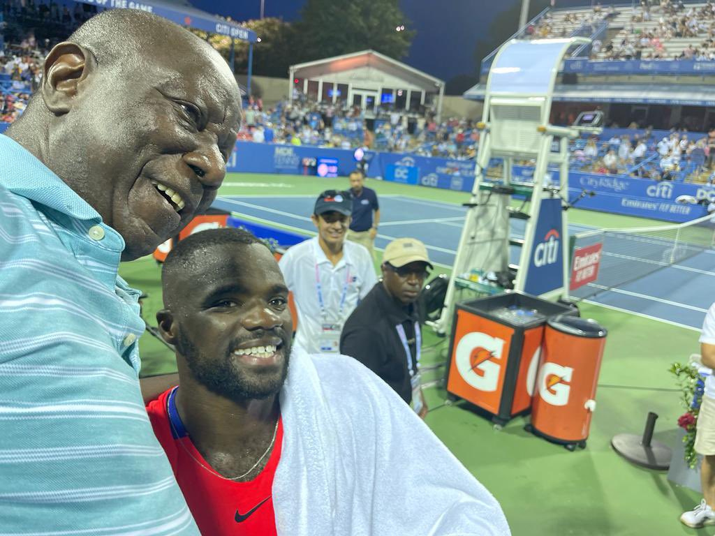 Congratulations to <a href="/FTiafoe/">Frances Tiafoe</a> on your progression to the semi-finals of the #USOpen2022 .  #SierraLeone is proud of you.  Keep going and become a Champion on Sunday.  Cheers! <a href="/USADF/">U.S. African Development Foundation</a> <a href="/USEmbFreetown/">USEmbassyFreetown</a> <a href="/PresidentBio/">Barram</a> <a href="/Ladyfatimabio/">First Lady Fatima Maada Bio</a> <a href="/Prof_DJFrancis/">Prof.David J Francis (Minister of Foreign Affairs)</a>