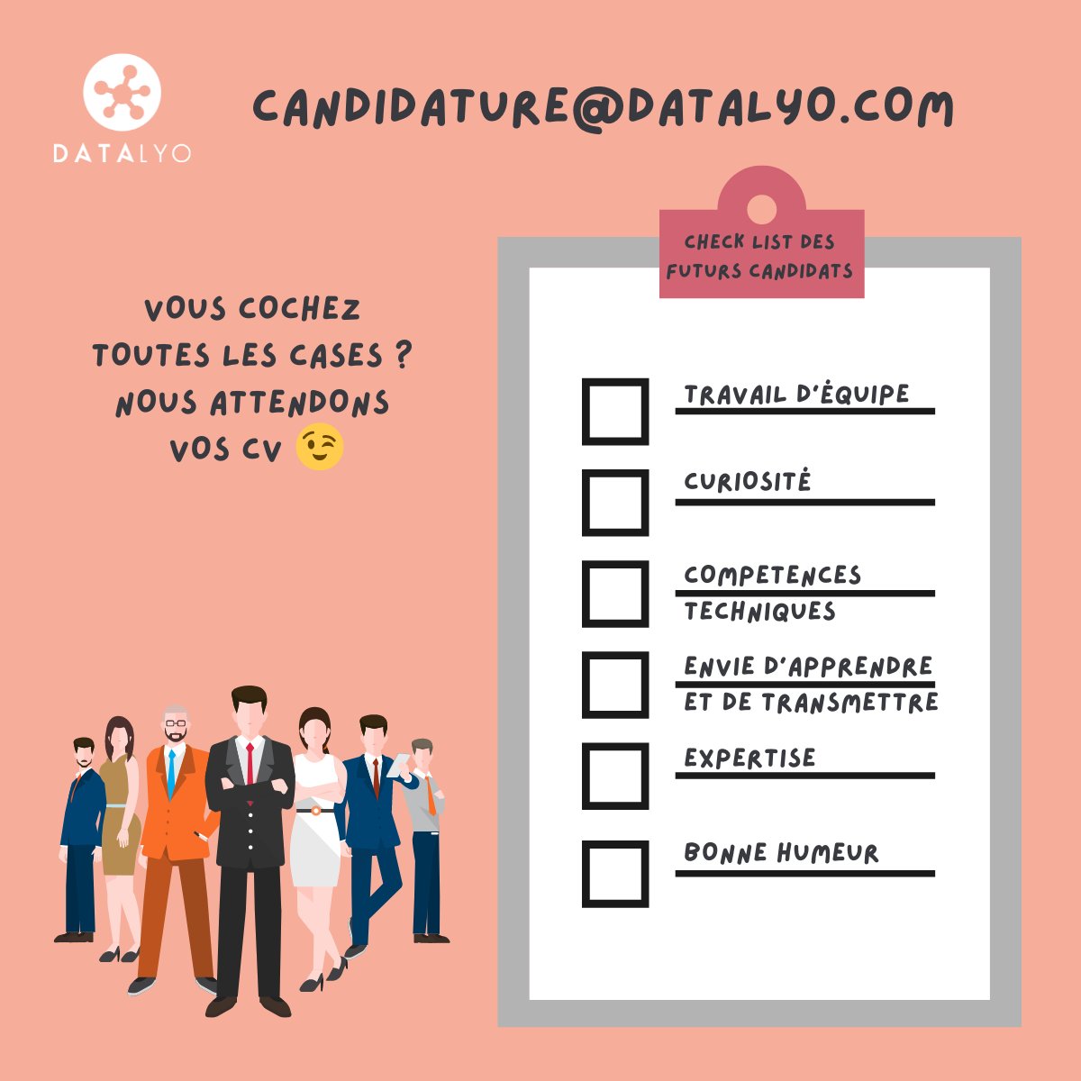 Datalyo fait sa rentrée ! 🎉
L'été est déjà fini mais nous sommes reboostés pour attaquer cette nouvelle période 😁, notre to do list est d'ailleurs déjà bien pleine 😉

#rentrée #datarentrée #backtowork #todolist #recrutement