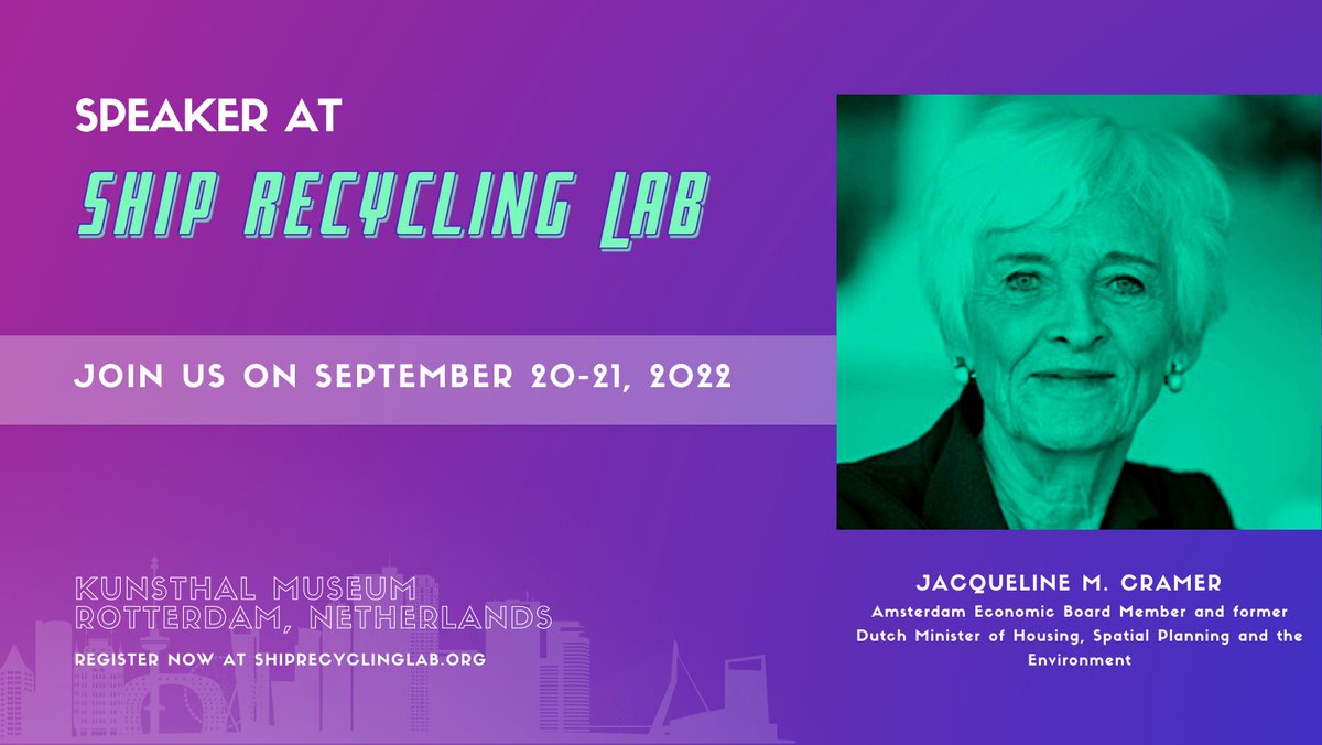 ShipRecLab's tweet photo. 📢 What an incredible addition to the #SRLab!
Prof. dr. Jacqueline Cramer, former Dutch Minister of Housing, Spatial Planning and the Environment, will join the #SRLab to moderate a panel debate and give a keynote presentation on network governance for circular economy hubs. https://t.co/IfkcR9zOAR