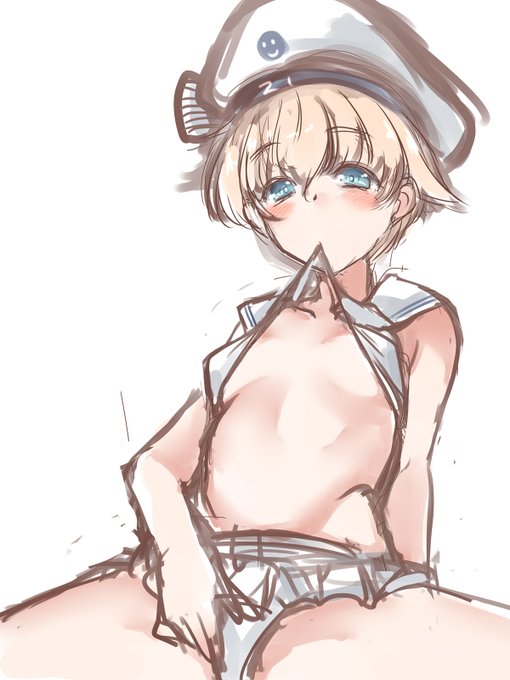 Д◎)  よるレーベ 最近書いてなかったのとせっかく水着グラあるのに描き損ねてたから←
 #描いてみた #艦これ #レーベさん #Z1さん 