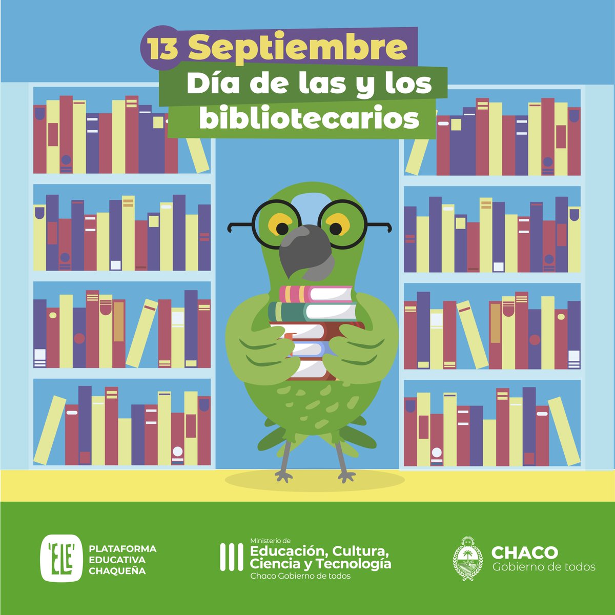 ¡Feliz a las bibliotecarias y bibliotecarios!

Ellos son la primera llave a los mundos que nos abre la lectura

👏Celebramos su pasión y trabajo por acercar los libros a la comunidad educativa👏