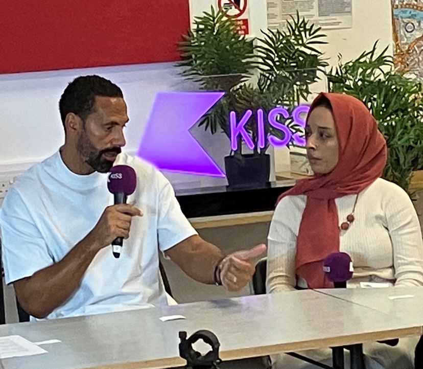 riofoundation's tweet image. Huge thanks to @0Bex0 @kayleegolding_ and the team @KissFMUK for arranging a visit to the studio and meeting presenters for our Manchester team and youth ambassador #Boshra  #notboxed👏👏
