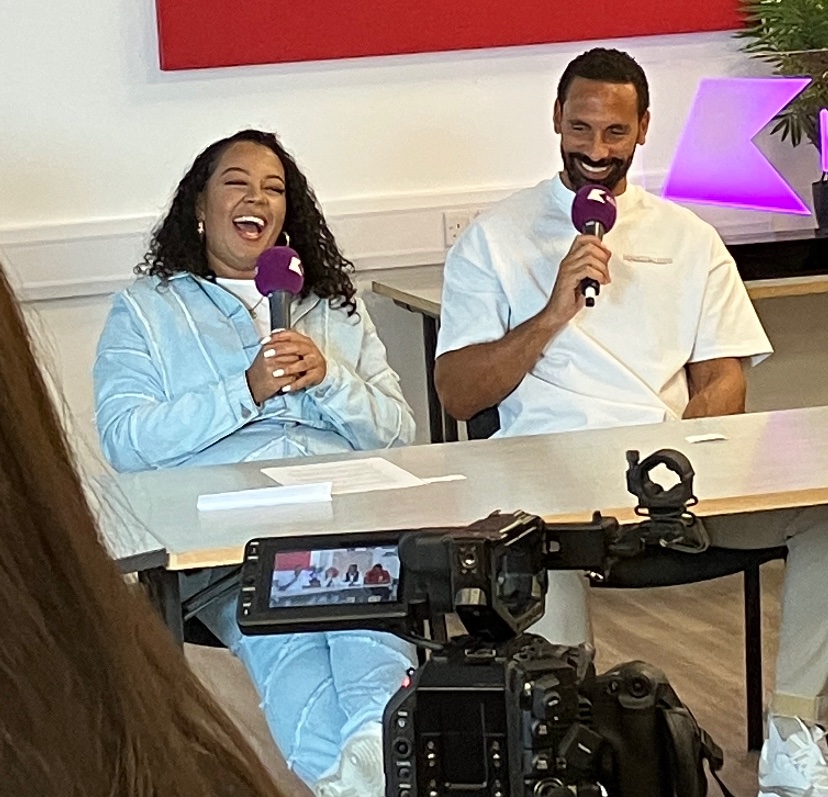 riofoundation's tweet image. Huge thanks to @0Bex0 @kayleegolding_ and the team @KissFMUK for arranging a visit to the studio and meeting presenters for our Manchester team and youth ambassador #Boshra  #notboxed👏👏