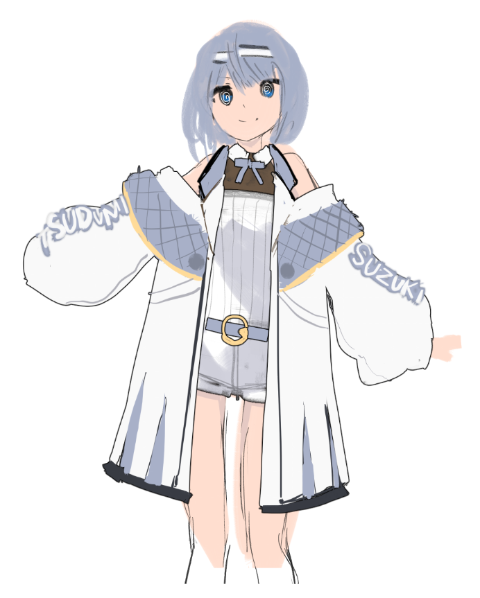 「服の構造わかんなくて断念したすずきつづみさん 」|うりゅしい@個人勢社畜作曲絵描きバ美肉猫又Vtuberのイラスト