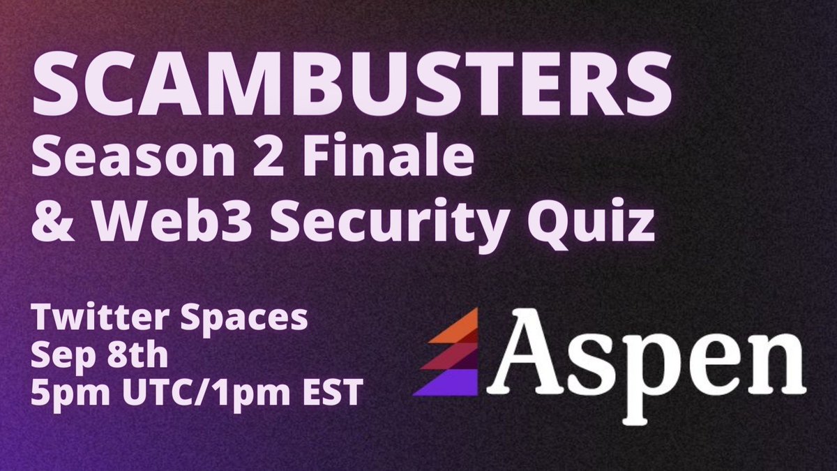 DesertMinter's tweet photo. Today at 5pm UTC/ 1pm EST we have the Scambusters S2 finale and a special #web3 security themed quiz for you all with #NFT prizes to be won.

Set reminder via
https://t.co/ypfwFse7KA

+ read on to find out why this is not your typical quiz.... 🧵👇 https://t.co/2LsmLenZJD