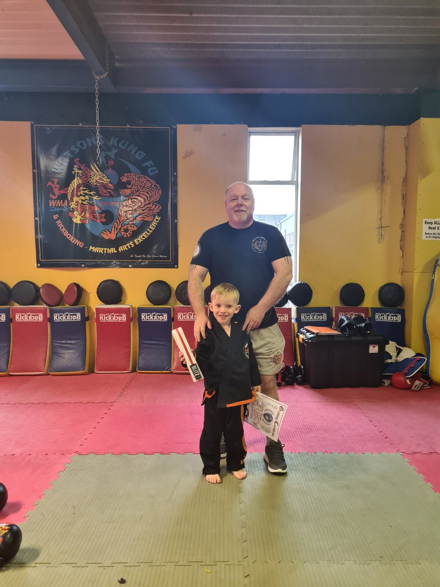 jthomson1309's tweet photo. One happy boy getting his first belt at kickboxing this week, he wanted to share his picture 🙂 @SMPG1964 @StMichaelsP2_1 https://t.co/R6uw841Fqb